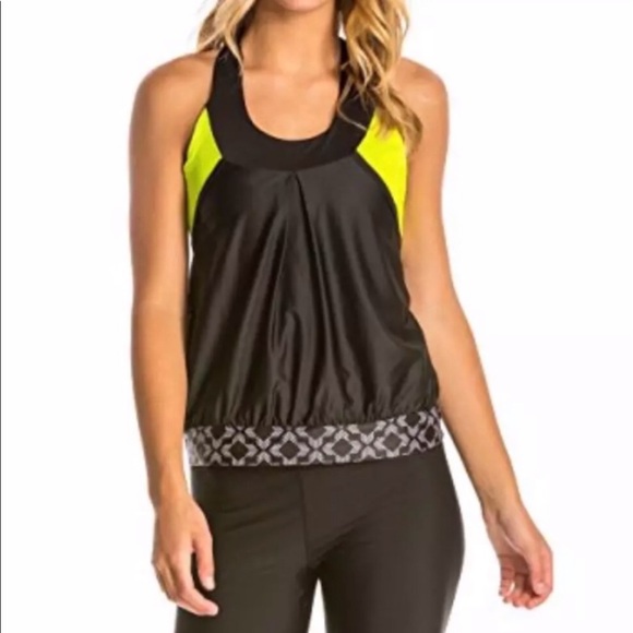 Moxie Sz L Tank Cycle Sport Black Neon Yellow - Picture 1 of 4